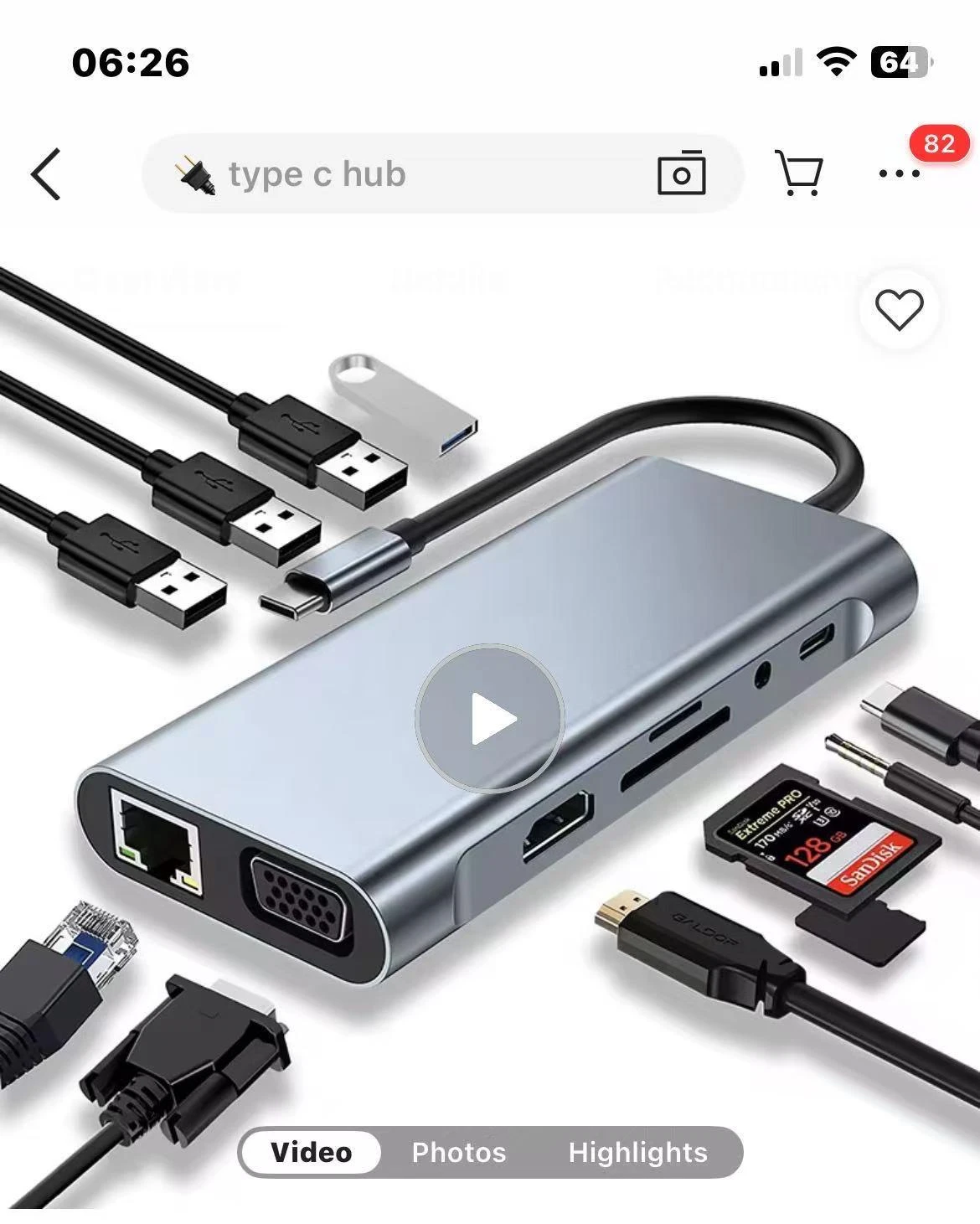 Hub USB-C 8-en-1 – HDMI 4K, PD 87W, LAN, USB 3.0, SD/microSD